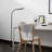 Litespan Slim 55 in. Industrial Dimmable LED Directional Task Floor Lamp, Black Finish and Brown Base-62954093