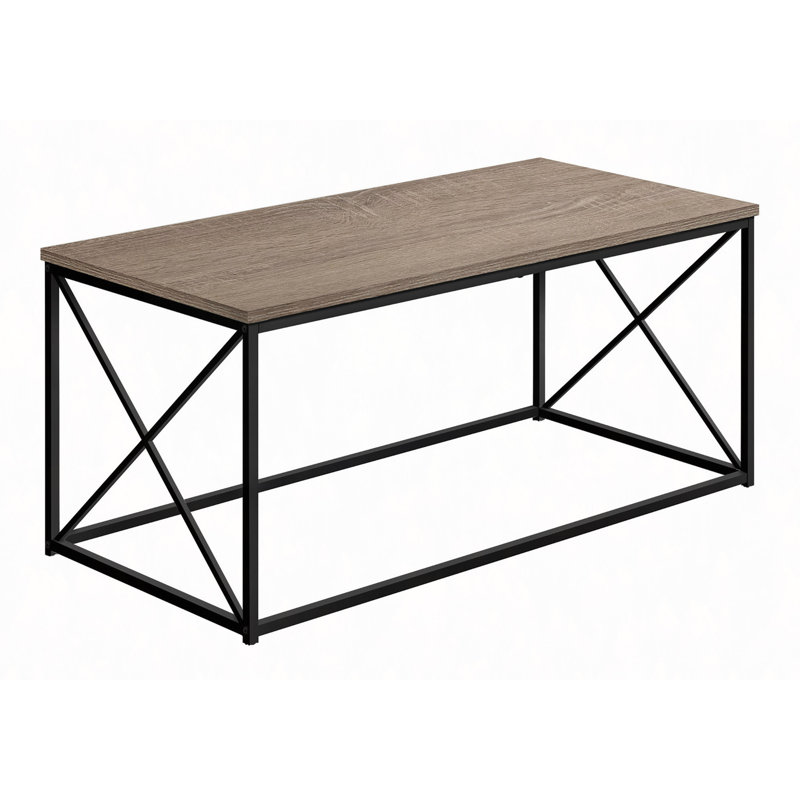 Table basse contemporaine Contemporary avec structure en métal noir, Taupe