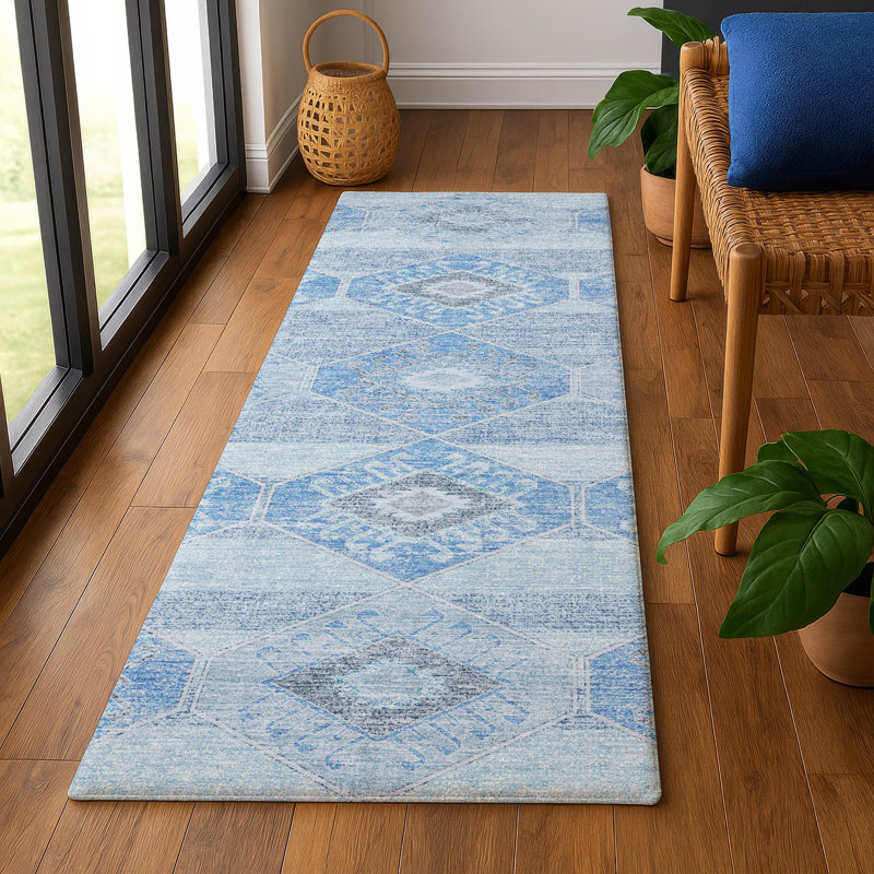Premium Machine Washable Xamiera AMF1857 Aztec Rug, Runner 2'3" x 7'6"