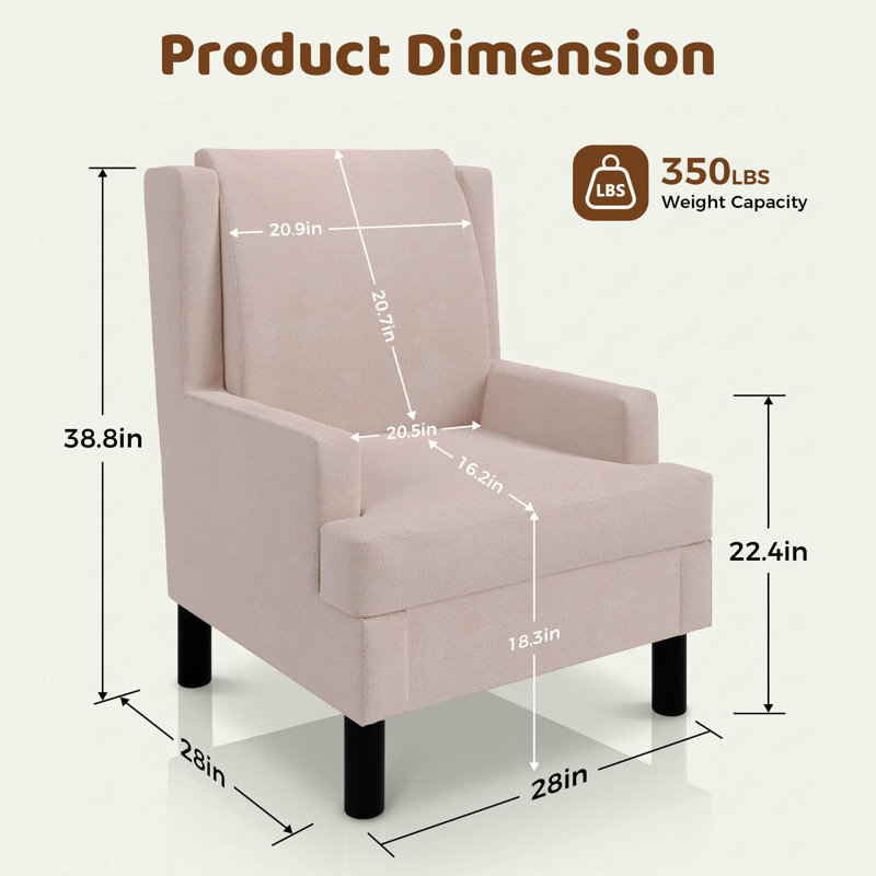 Fauteuil d'appoint à oreilles MidCentury, Pink