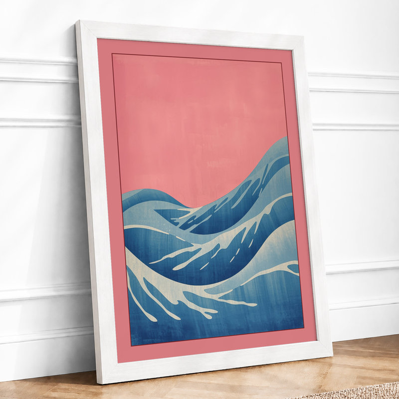 Flowing Ocean Waves Coastal - Framed Print, A1 - 84.1 x 59.4 cm, White