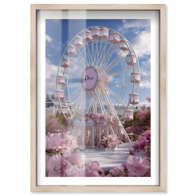 Décoration murale glamour grande roue en pleine boîte ombragée par Notoriart, cadre blond, 11 x 16