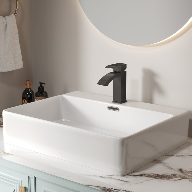 6.68" CUPC Certified Single Handle Bathroom Sink Faucet, Matt Black