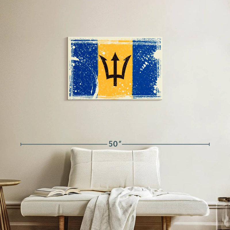 Borges Splattered Barbados Flag, 20" H x 30" W