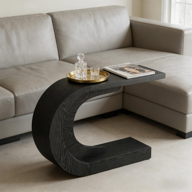 Élégante table de couloir, console, table d'appoint en forme de C