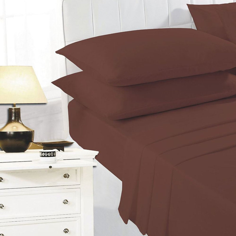 Easy Care Polycotton Valance Sheet, Double, Chocolate