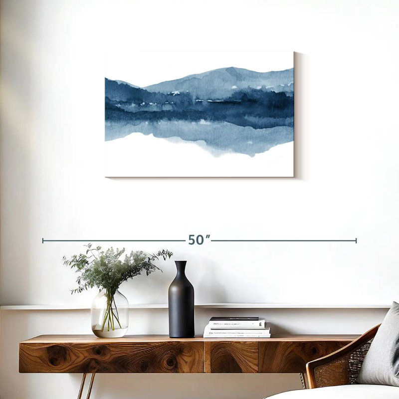 Aquarelle Avery, paysage bleu marine II, H 20 po x l 30 po