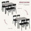 Ensemble de table de salle à manger pour 4 personnes, table de cuisine avec chaises rembourrées pour petits espaces, gris-1279702878