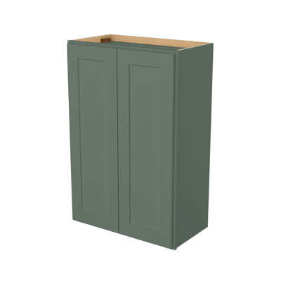 Meuble de cuisine mural Easy-DIY prêt à assembler, 61 cm (L) x 30,5 cm (P) x 91,5 cm (H), style Shaker Basilic, 2 portes, 2 étagères