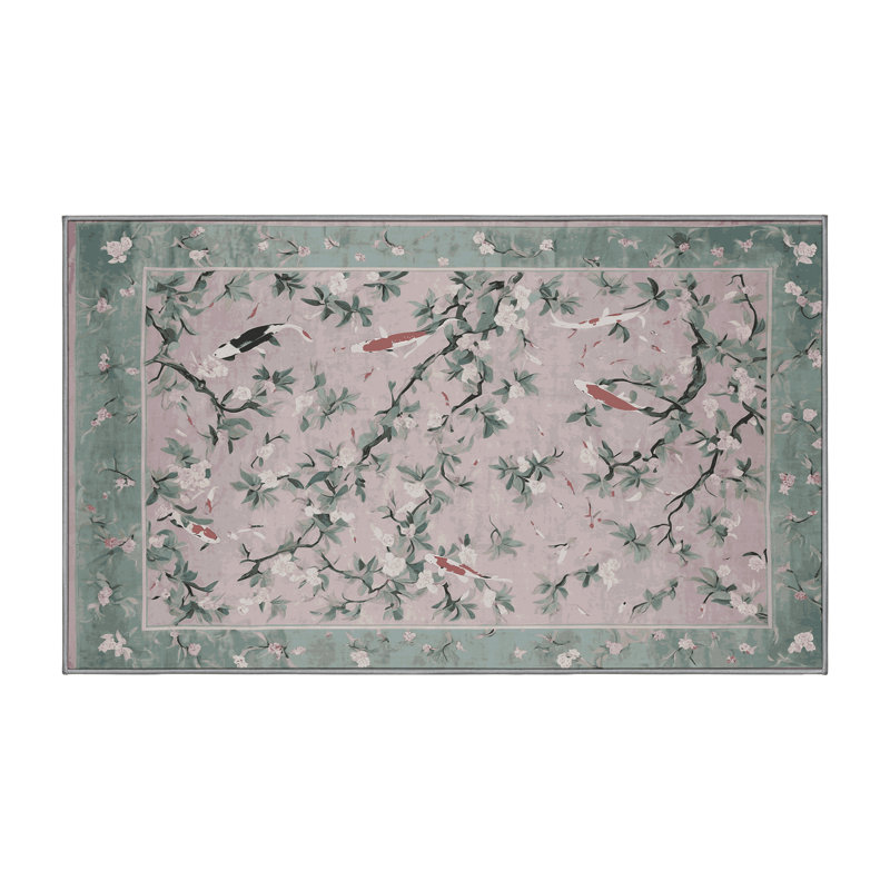 Machine Washable Gray Area Rug, Rectangle 6' x 9'