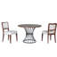 Table ronde en chêne de 42 po et 2 chaises rembourrées, surface en grattoir, base en fer robuste pour les repas dans la cuisine avec teinture frottée à la main, petite pièce confortable et mate