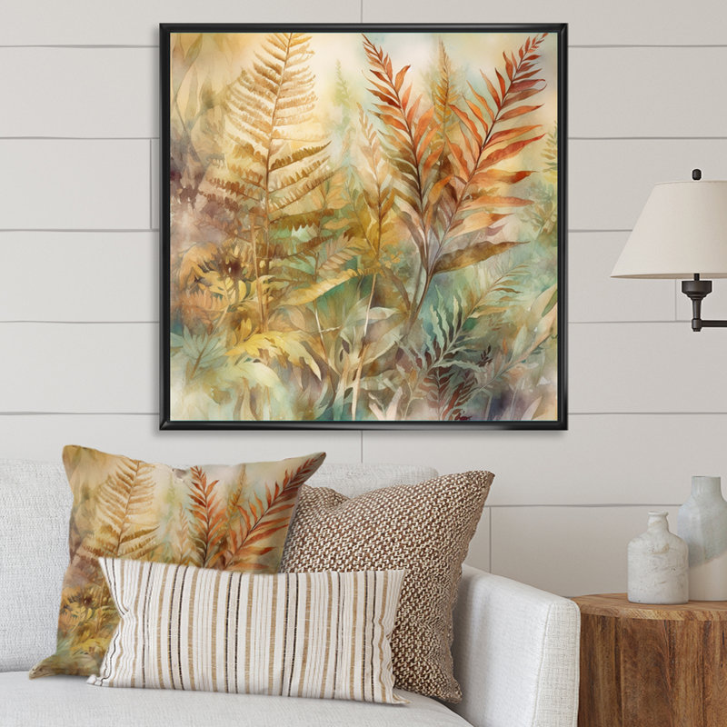 «Devonte Green Grace Of Ferns I», reproduction sur toile, H 16 po x l 16 po x P 1 po, Cadre flottant noir