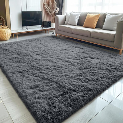 Tapis lavables à la machine pour le salon Chambre à coucher Tapis de chevet moelleux à poils longs Tapis de sol d'intérieur pour enfants Filles et garçons Dortoirs Pépinière Décor à la maison