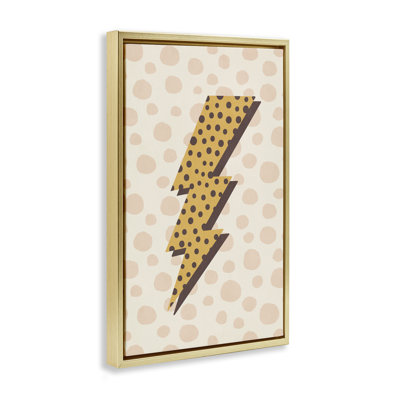 Toile flottante encadrée «D pois Lightning Bolt» par Nataly White