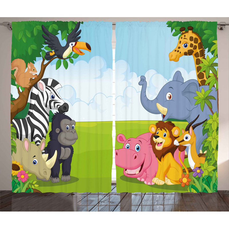 Semi-Sheer Rod Pocket Curtain Panels, 54" x 96"
