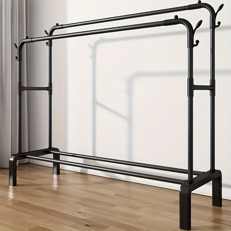 Portemanteau durable 1 pièce, support de rangement pour la chambre à coucher et la salle de bain - porte-vêtements polyvalent ou tringle double, accessoire de séchage pour vêtements, cadeau de Noël