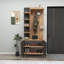 Modern Hall Stand with Multiple Shelves, Atlantic Pine & Anthracite, 29.3 x 72.0 x 13.0 inches | 100% Melamine Coated Particle Board, Wall-Mountable | Stylish Storage Solution for Entryway & Living Space-68863660