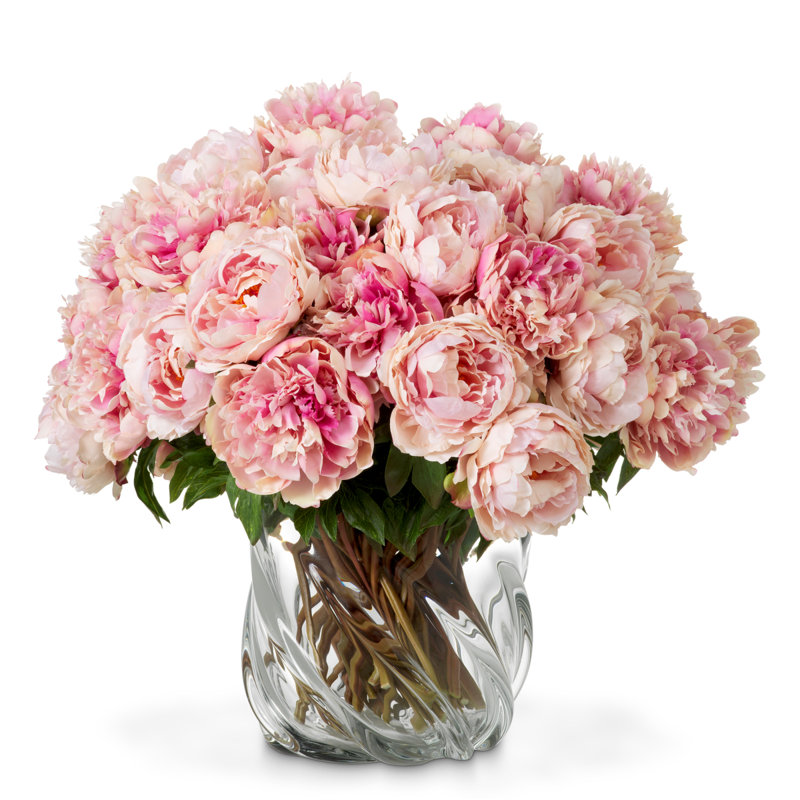 Bouquet Of Peonies Pink Tones Real Touch 48 Pcs/2 Varieties, Pink