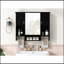 Armoire de rangement murale sophistiquée de 35 po x 28 po, armoire de salle de bain avec miroir, armoire à pharmacie avec porte-serviettes