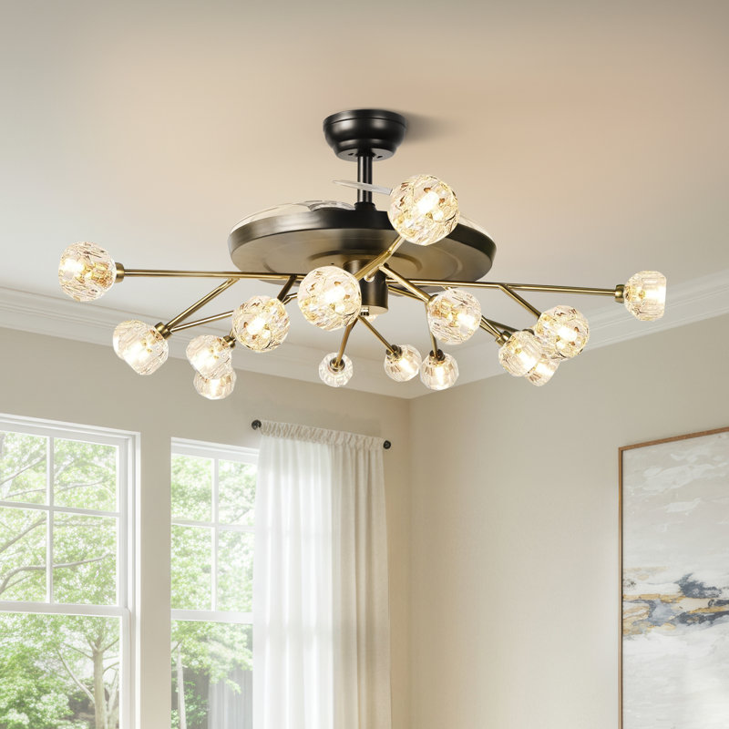 Ventilateur de plafond linéaire moderne 42 "avec lumière et télécommande