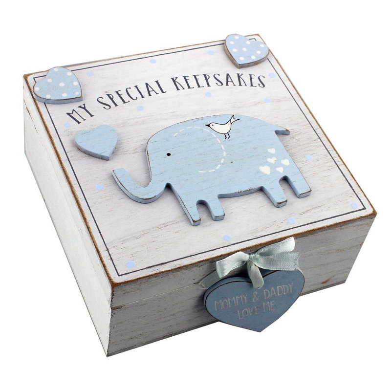 Newby Wooden Memory Box, Blue