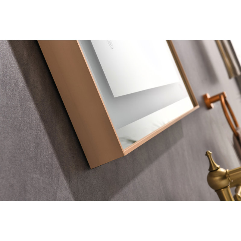 Grand miroir mural à DEL pour salle de bain - 96 po X 36 po, cristal poli, brouillard, lumières à intensité variable, maquillage pour l 36 po Meuble-lavabo réglable en H