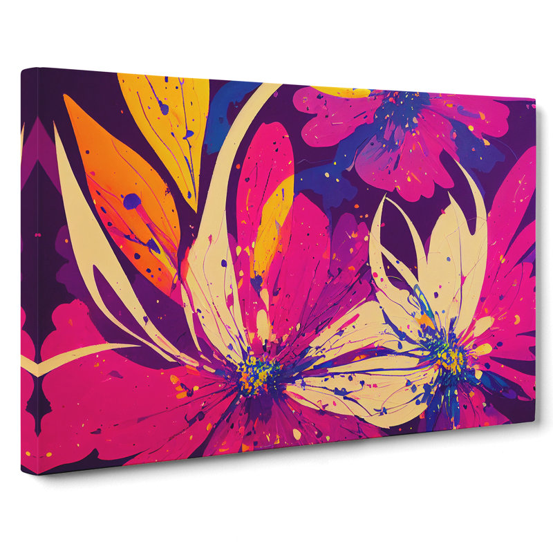Breathtaking Flower Splash Abstract - Wrapped Canvas, 35cm H x 50cm W x 3cm D