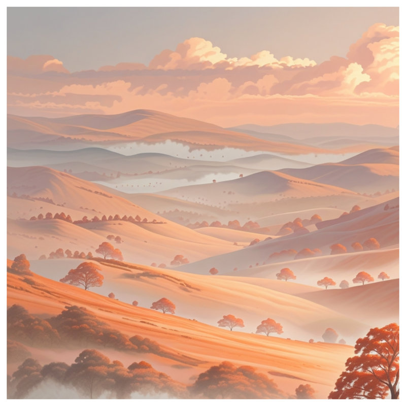Rolling Hills avec des couvertures de cerf, 50in W x 60in H