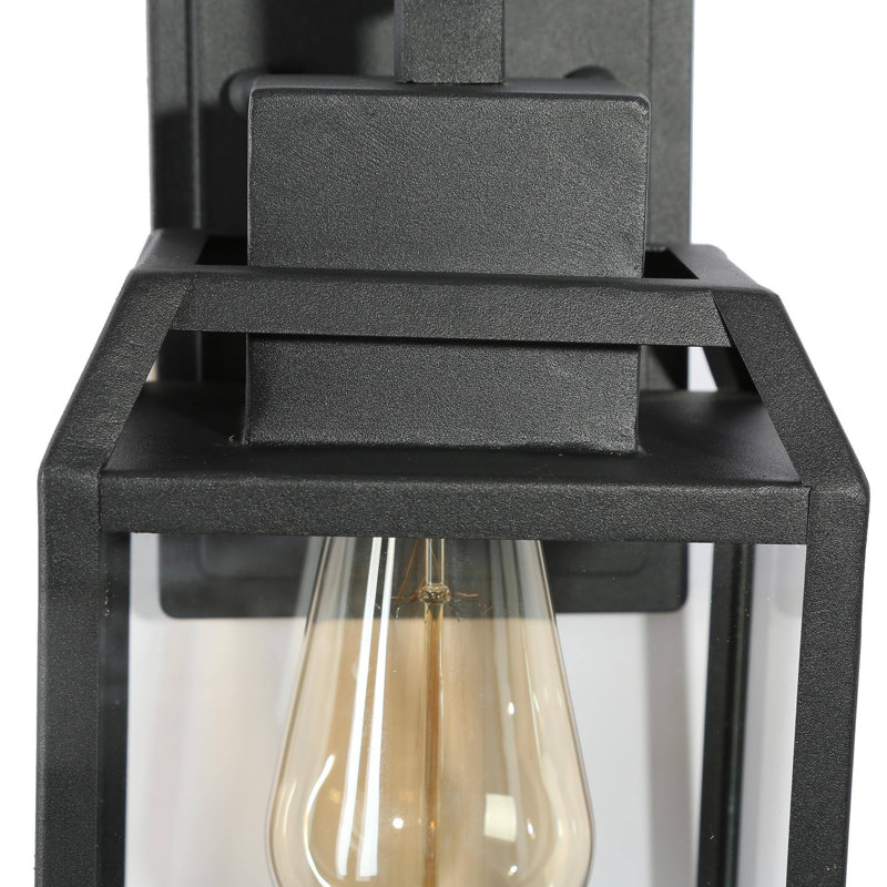 1- Light Matte Black Lantern Outdoor Wall Sconce