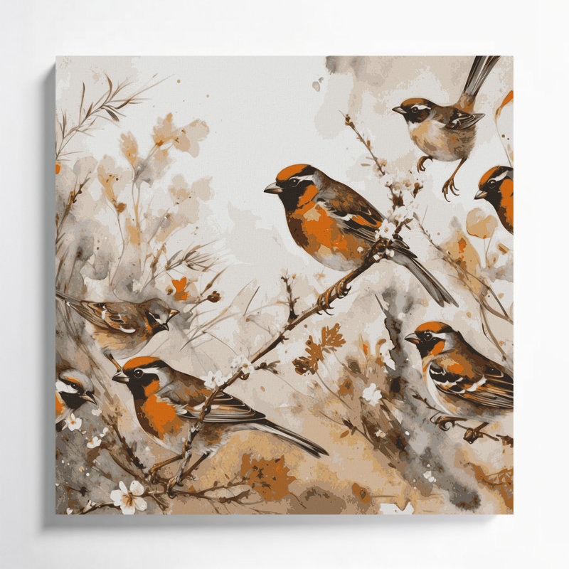 «Birds Rufous», H 32 po x l 32 po