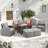 Wicker/Rattan 7 - Person Seating Group with Fire Pit Table-69505240