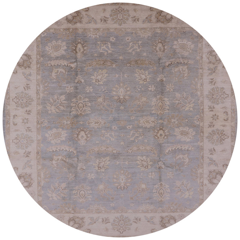 Tapis oriental brun / bleu Chenango, Rond 4 pi