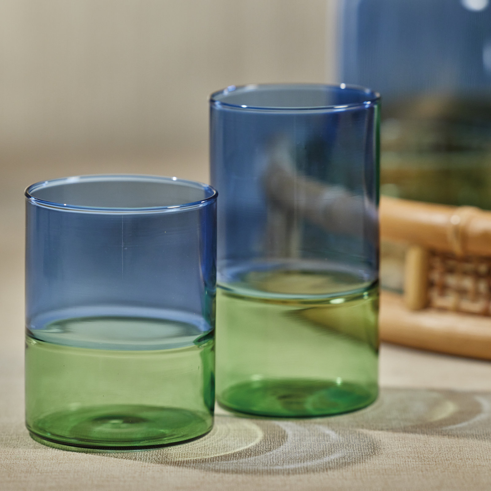 Renell Two-Toned Tumbler Glasses, Set of 6