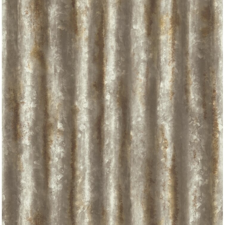 Sequim Corrugated Metal 33' x 20.5" Wallpaper Roll