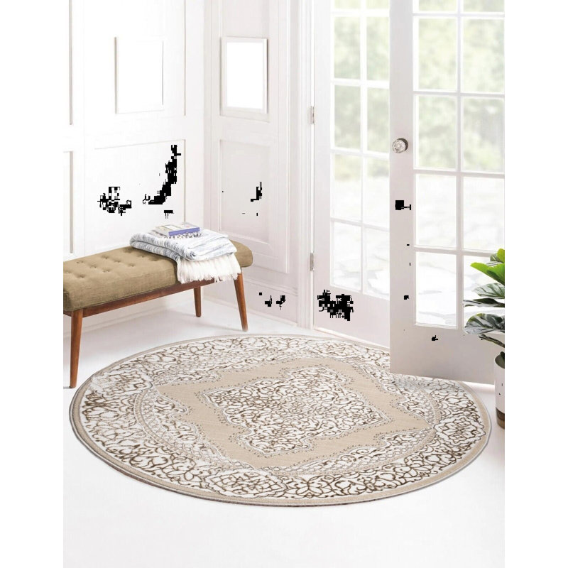 Braidon Abstract Area Rug, Round 120cm