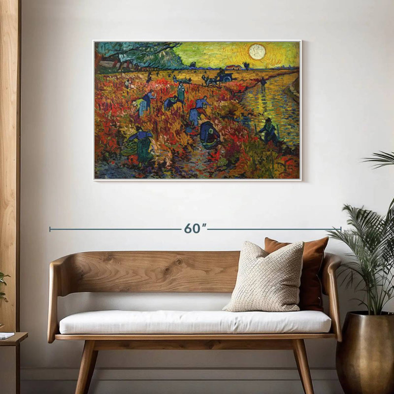 Vignes rouges à Arles, Cadre flottant blanc, 43 po x 29 po