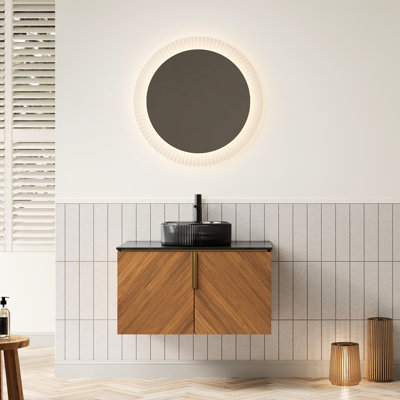 Meuble-lavabo de 30 po avec armoire diagonale, lavabo en cristal noir transparent, lavabo facile à installer, grande capacité