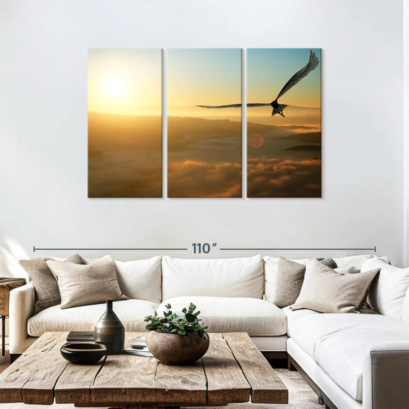 Brampt Eagle Flying At Dawn, 48" H x 74" W