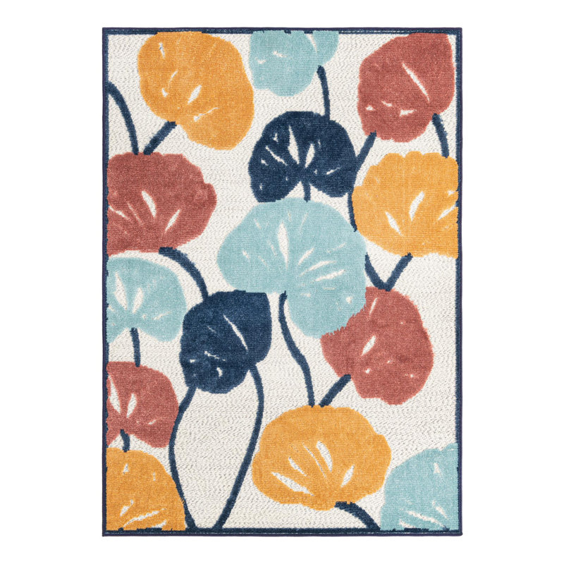 Mashpee Floral Indoor / Outdoor Rug, Rectangle 4' x 6'
