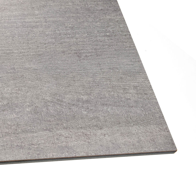 Plateau de table carré en HPL Grosfillex 32 "avec rails, Gris