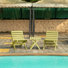 Grandcourt Fully Assembled All-Weather Outdoor Folding Patio Chair and Table 3 Piece Set