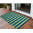 3' X 5' Navy Blue Striped Washable Non Skid Indoor Outdoor Area Rug