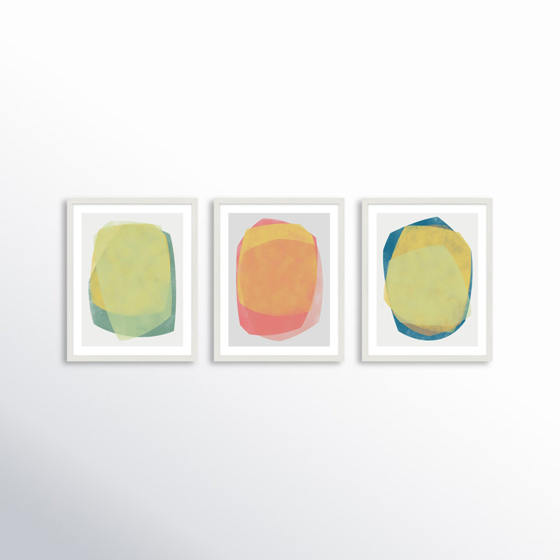 «Didi 1-3» par Jacques Pilon - Ensemble de 3 cadres de peinture, Blanc, H 50 po x l 120 po