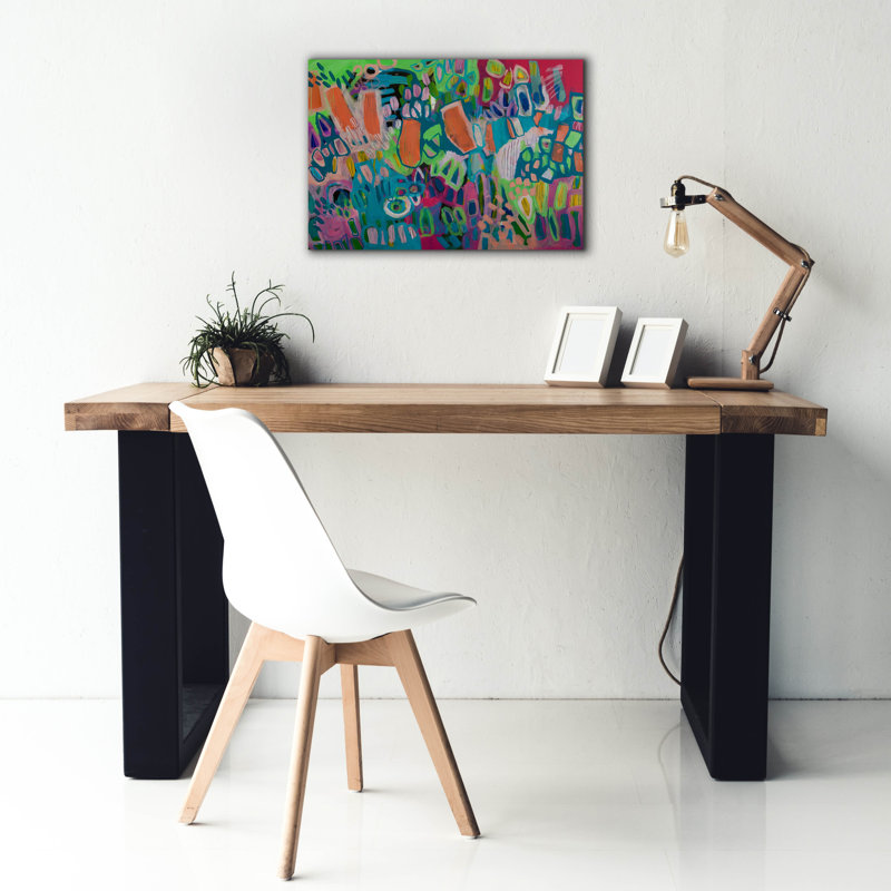  «Crazy Abstract Gardens No. 2» par Lindsey McAlister, art mural sur toile, 26 po x 18 po