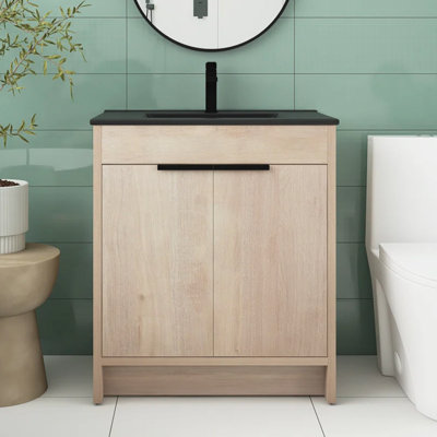 Ziska 30'' Single Bathroom Vanity with Ceramic Top
