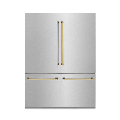 ZLINE 60" Autograph Edition 32.2 cu. ft. Built-in 4-Door French Door Refrigerator