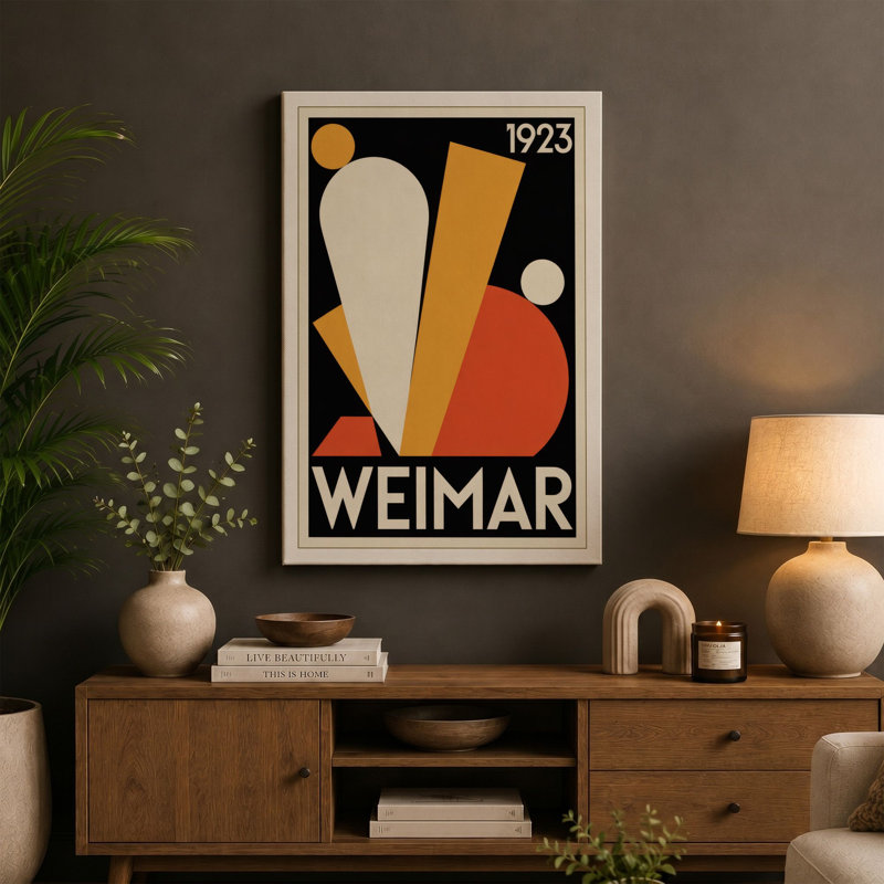 Weimar Constructivism Geometric - Wrapped Canvas, Cream Border, 24x16 - 61.0 x 40.6 cm