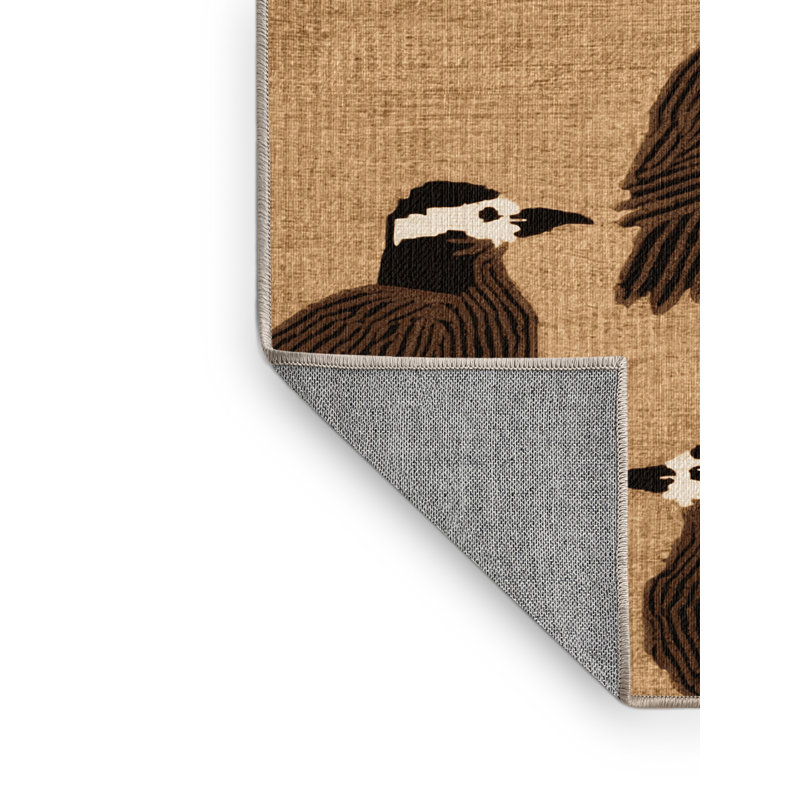 Tapis lavable brun Noddy Birds, Rond 4 pi