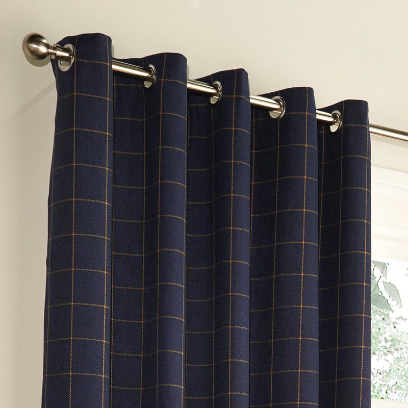 Room Darkening Curtain Pair, 168 W x 183 D cm, Navy