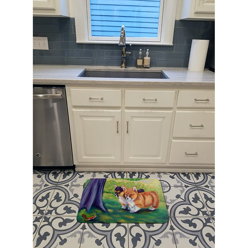 Tapis pour salle de bain en mousse à mémoire de forme corgi